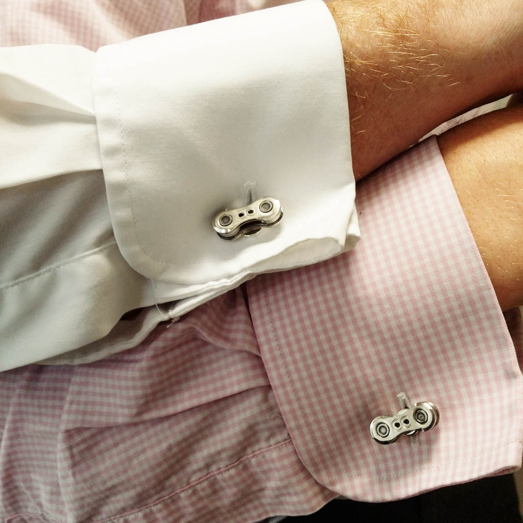 Recycled Bicycle Chain Cufflinks (3 Colours Available) by Paguro Upcycle