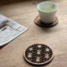 Posavasos de madera de teca reciclada de Japanese Patterns - Individual/Juego de 4